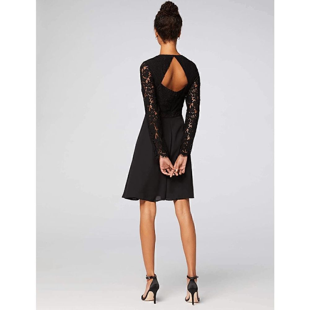 🖤 2PCS Halloween Black Bundle Lace Long Sleeve Dress & Petticoat SIZE M NWT - Picture 3 of 16